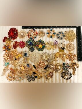 Wholesale Lot of 50 Pieces Brooches Floral Leaf Fruit Theme Perfect for Gifts